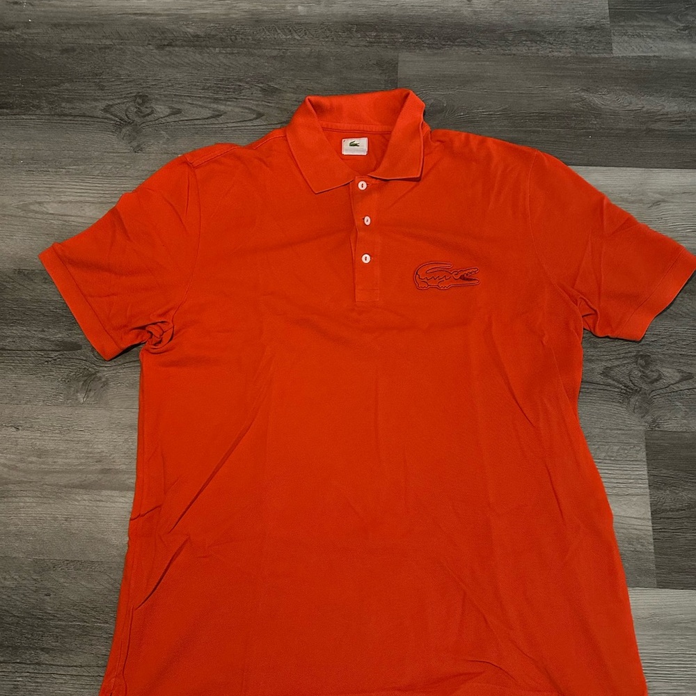 Lacoste Men's Polo Shirt in Bold Orange Size 6 (XL)